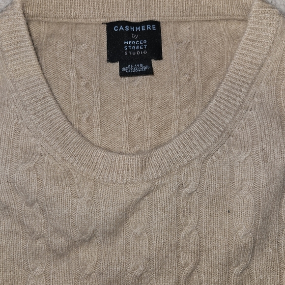 Cashmere By Mercer Street Studio Cable Knit Sweater Xl - Picture 2 of 3